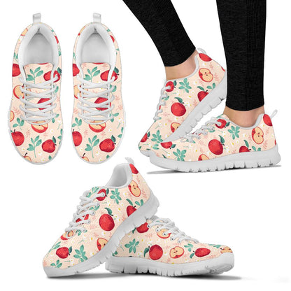 Apple Pattern Print Design AP06 Sneakers White Bottom Shoes