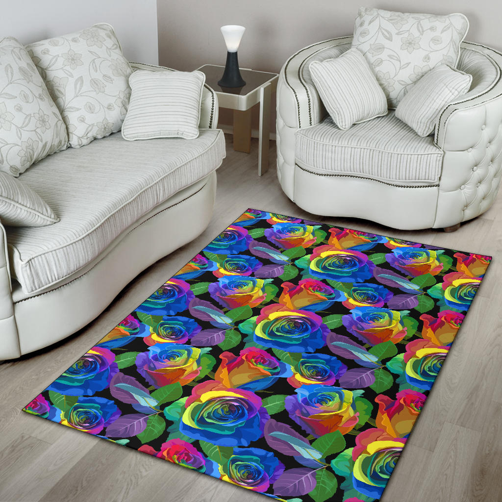 Rose Pattern Print Design RO02 Area Rugs