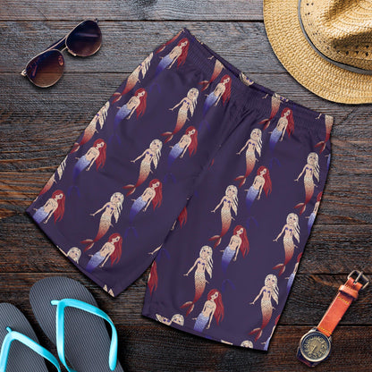 Mermaid Pattern Print Design 02 Mens Shorts