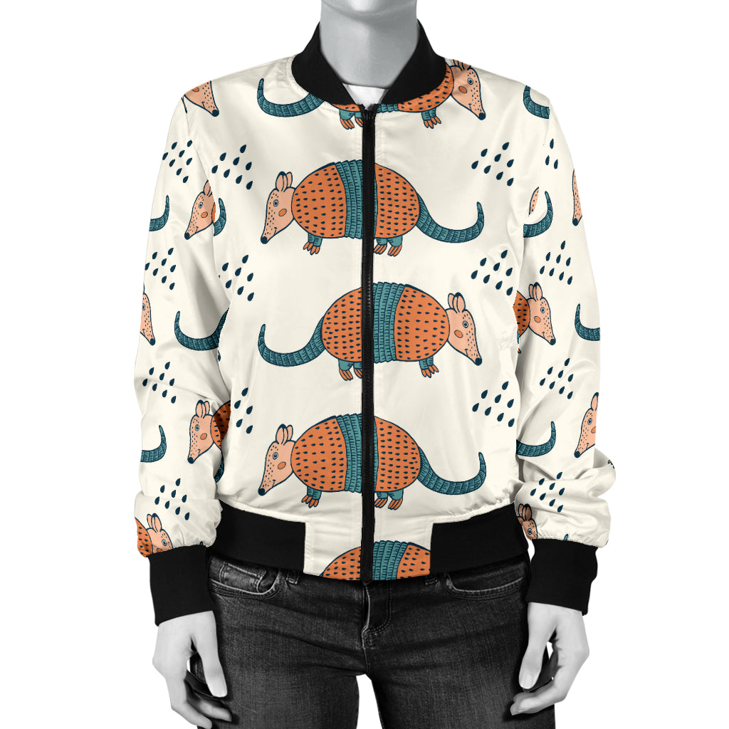 Armadillo Pattern Print Design 01 Women's Bomber Jacket