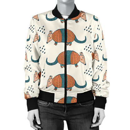 Armadillo Pattern Print Design 01 Women's Bomber Jacket