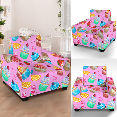 Cupcake Pattern Print Design CP05 Armchair Slipcover