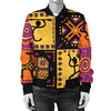 African Pattern Print Design 02 Women's Bomber Jacket