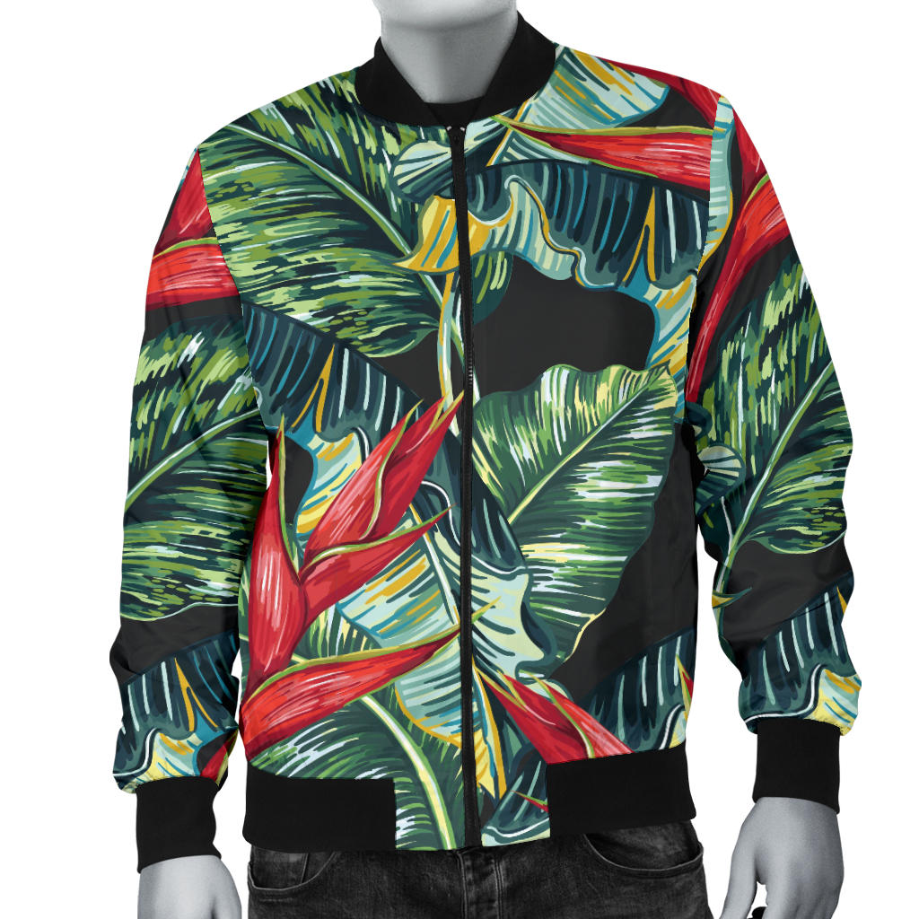 Bird Of Paradise Pattern Print Design BOP06 Men Bomber Jacket