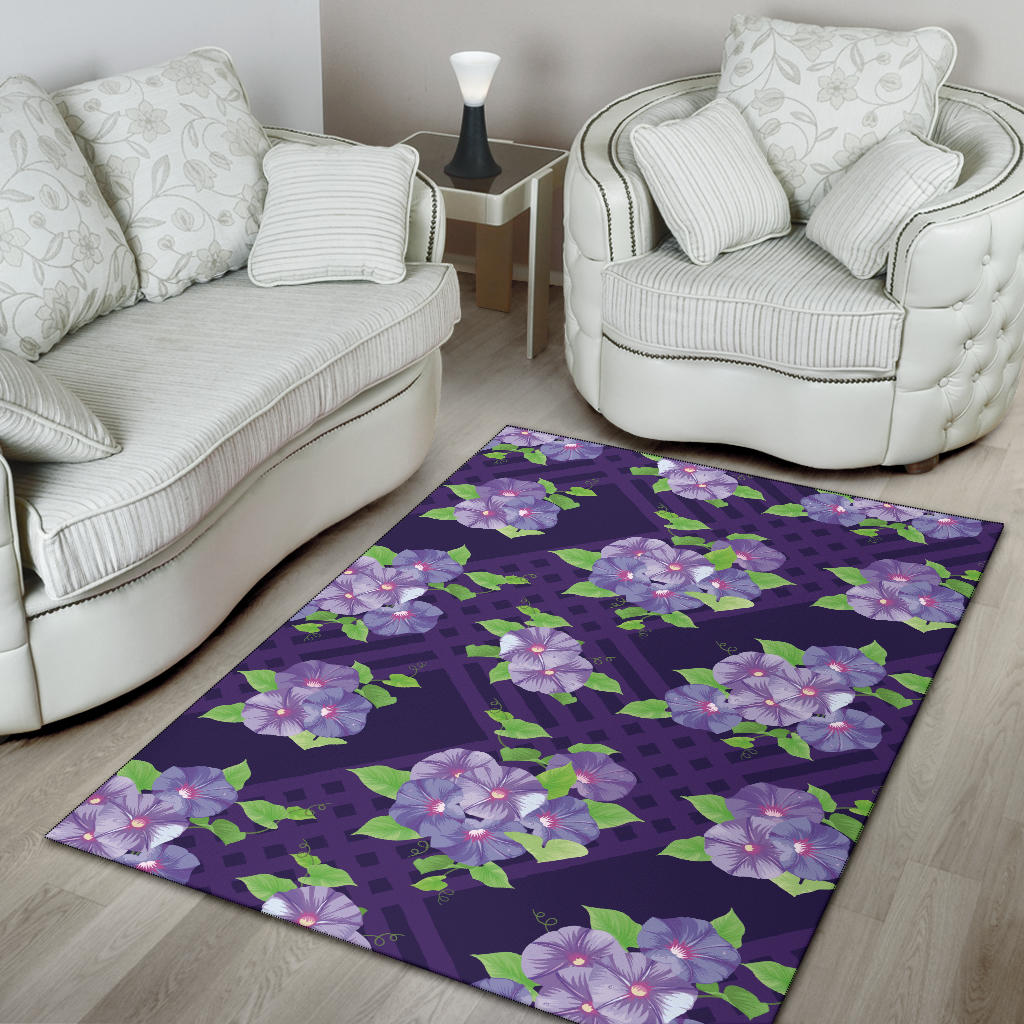 Morning Glory Pattern Print Design MG03 Area Rugs