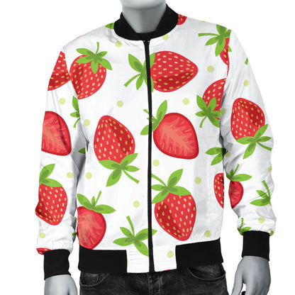 Strawberry Pattern Print Design SB07 Men Bomber Jacket
