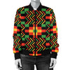 Kente Pattern Print Design 01 Women's Bomber Jacket