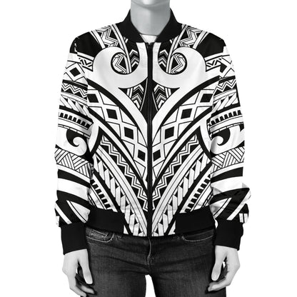 Maori Pattern Print Design 06 Women's Bomber Jacket