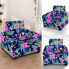 Neon Hibiscus Pattern Print Design HB016 Armchair Slipcover