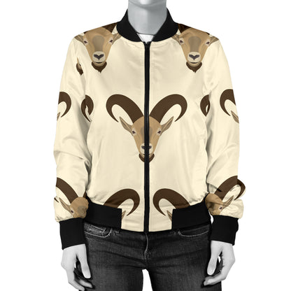 Goat Pattern Print Design 01 Women's Bomber Jacket
