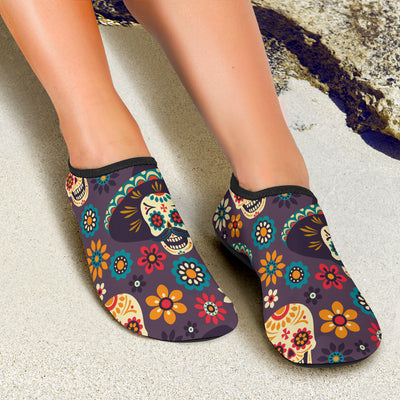 sugar skull Maxican Pattern Aqua Water Shoes