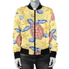 Sea Turtle Pattern Print Design T06 Women Bomber Jacket