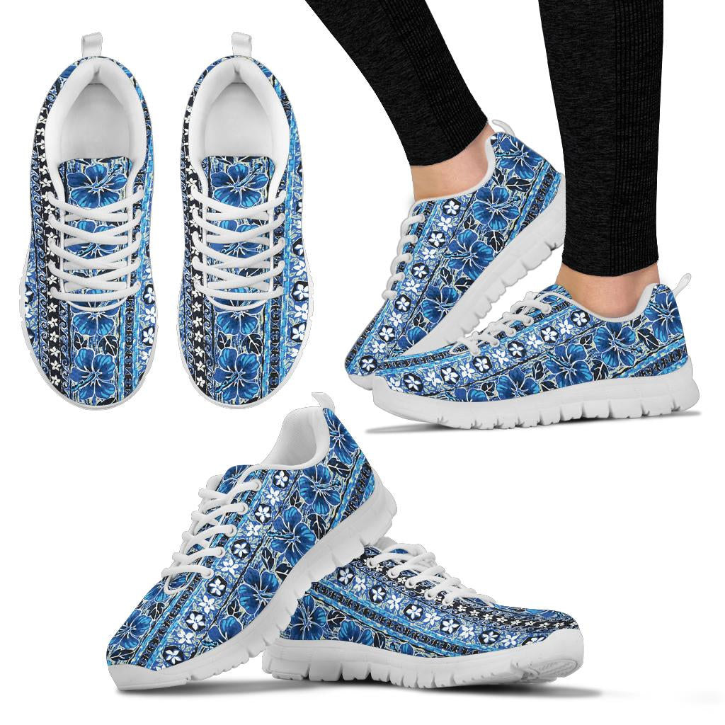 Hawaiian Themed Pattern Print Design H012 Sneakers White Bottom Shoes