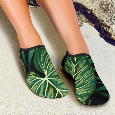 Green Fresh Tropical Palm Leaves Aqua Water Shoes