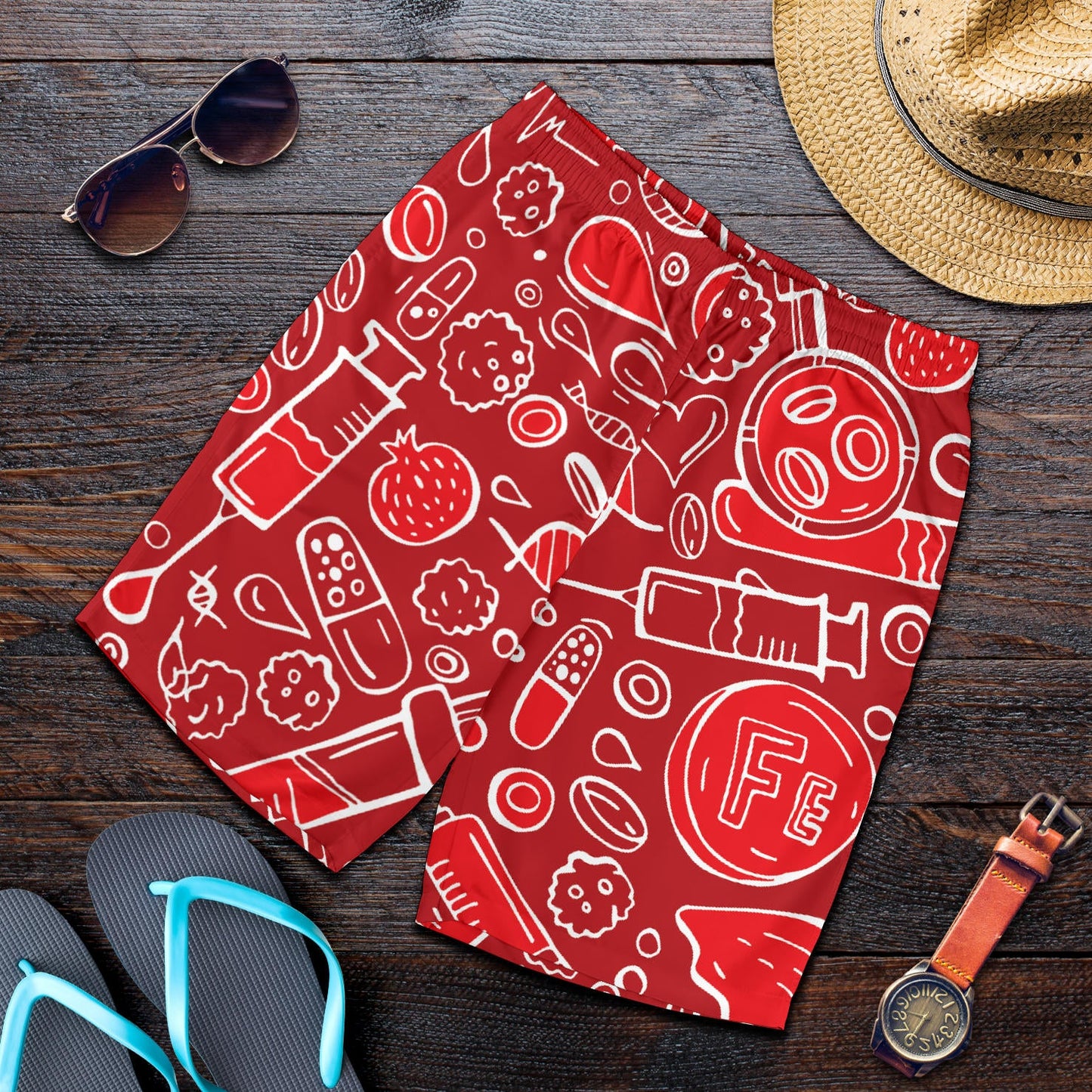 Phlebotomist Pattern Print Design A02 Mens Shorts