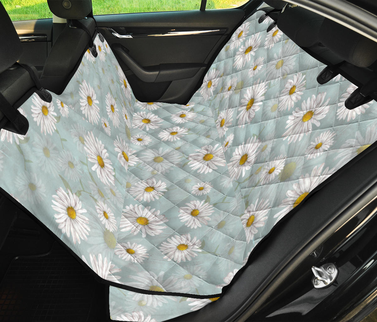 Daisy Pattern Print Design DS012 Rear Dog  Seat Cover