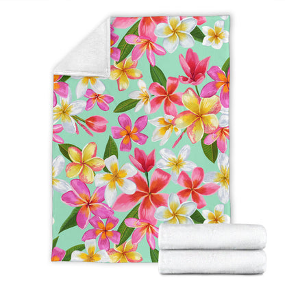 Plumeria Pattern Print Design PM014 Fleece Blanket