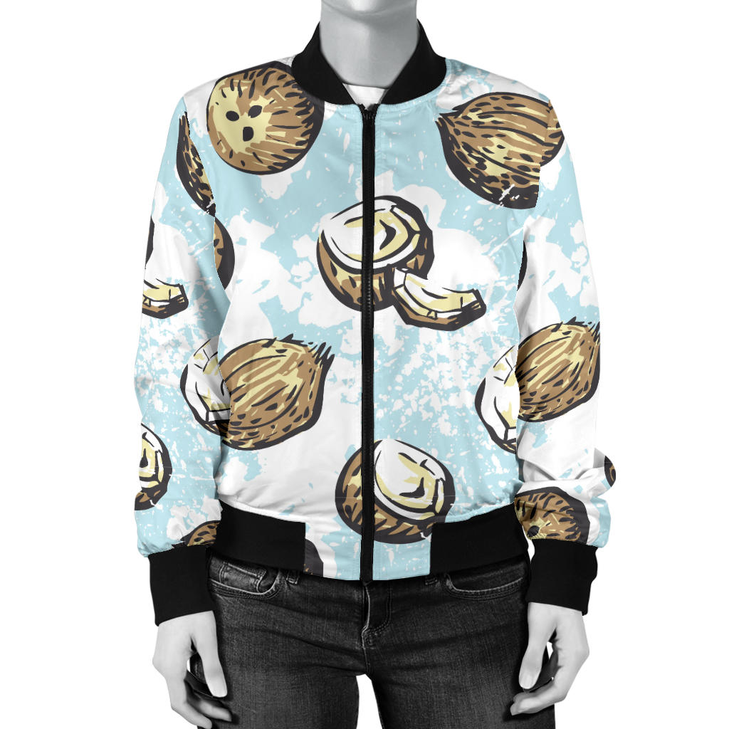 Coconut Pattern Print Design CN01 Women Bomber Jacket
