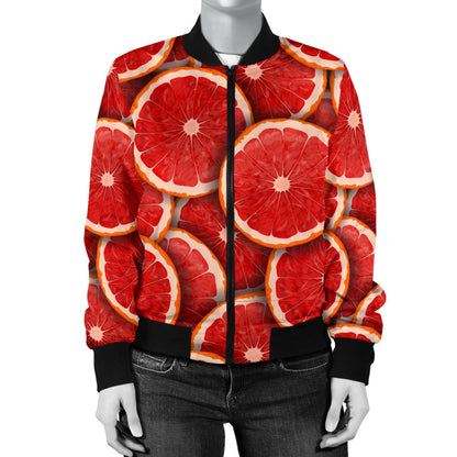 Grapefruit Pattern Print Design GF05 Women Bomber Jacket