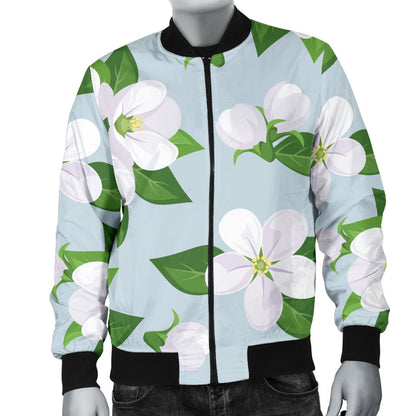 Apple blossom Pattern Print Design AB04 Men Bomber Jacket