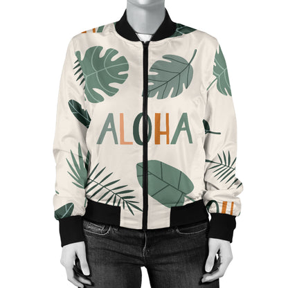 Aloha Hawaii Pattern Print Design 05 Women's Bomber Jacket