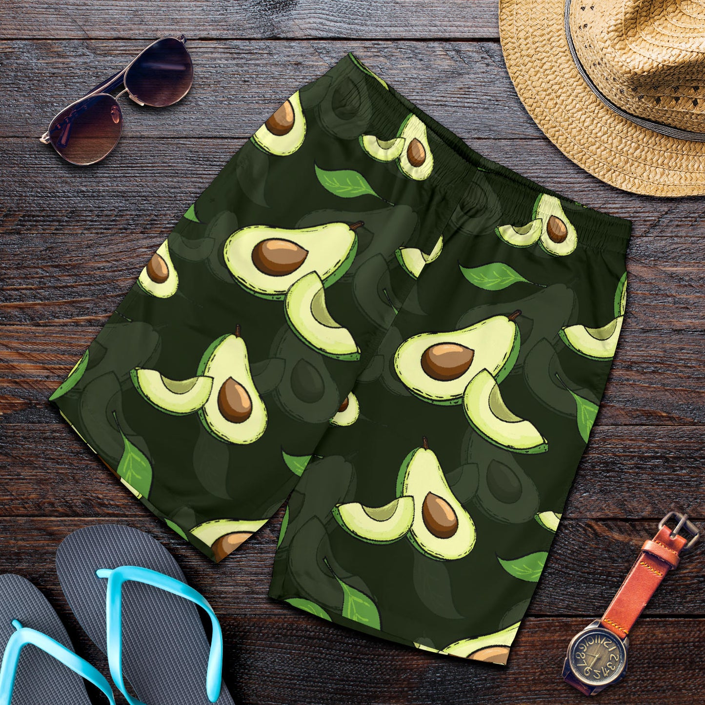 Avocado Pattern Print Design AC07 Mens Shorts