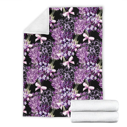 Lavender Pattern Print Design LV06 Fleece Blanket