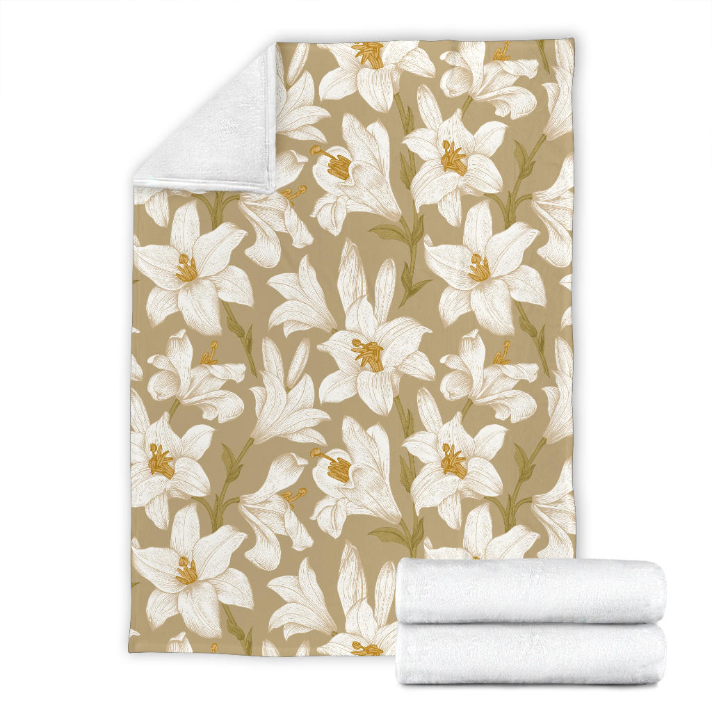 Lily Pattern Print Design LY07 Fleece Blanket