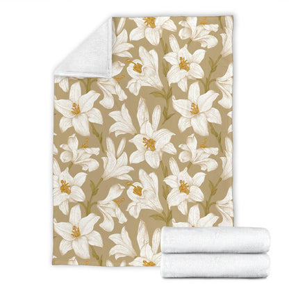 Lily Pattern Print Design LY07 Fleece Blanket