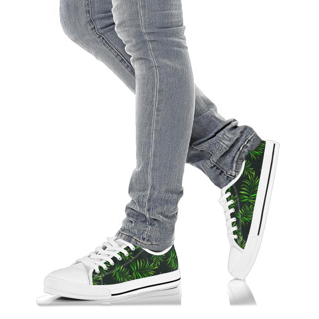 Rainforest Pattern Print Design RF03 White Bottom Low Top Shoes