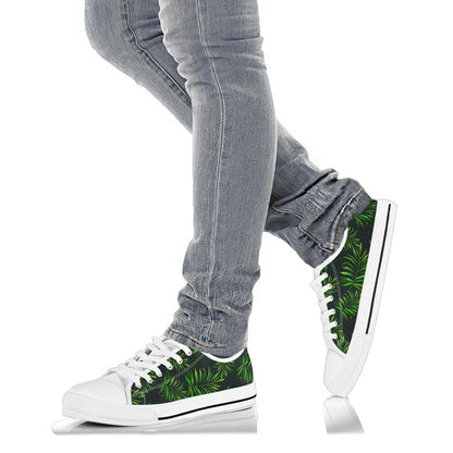 Rainforest Pattern Print Design RF03 White Bottom Low Top Shoes