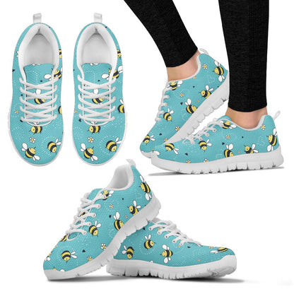 Bee Pattern Print Design BEE02 Sneakers White Bottom Shoes