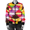 Cupcake Pattern Print Design CP02 Women Bomber Jacket