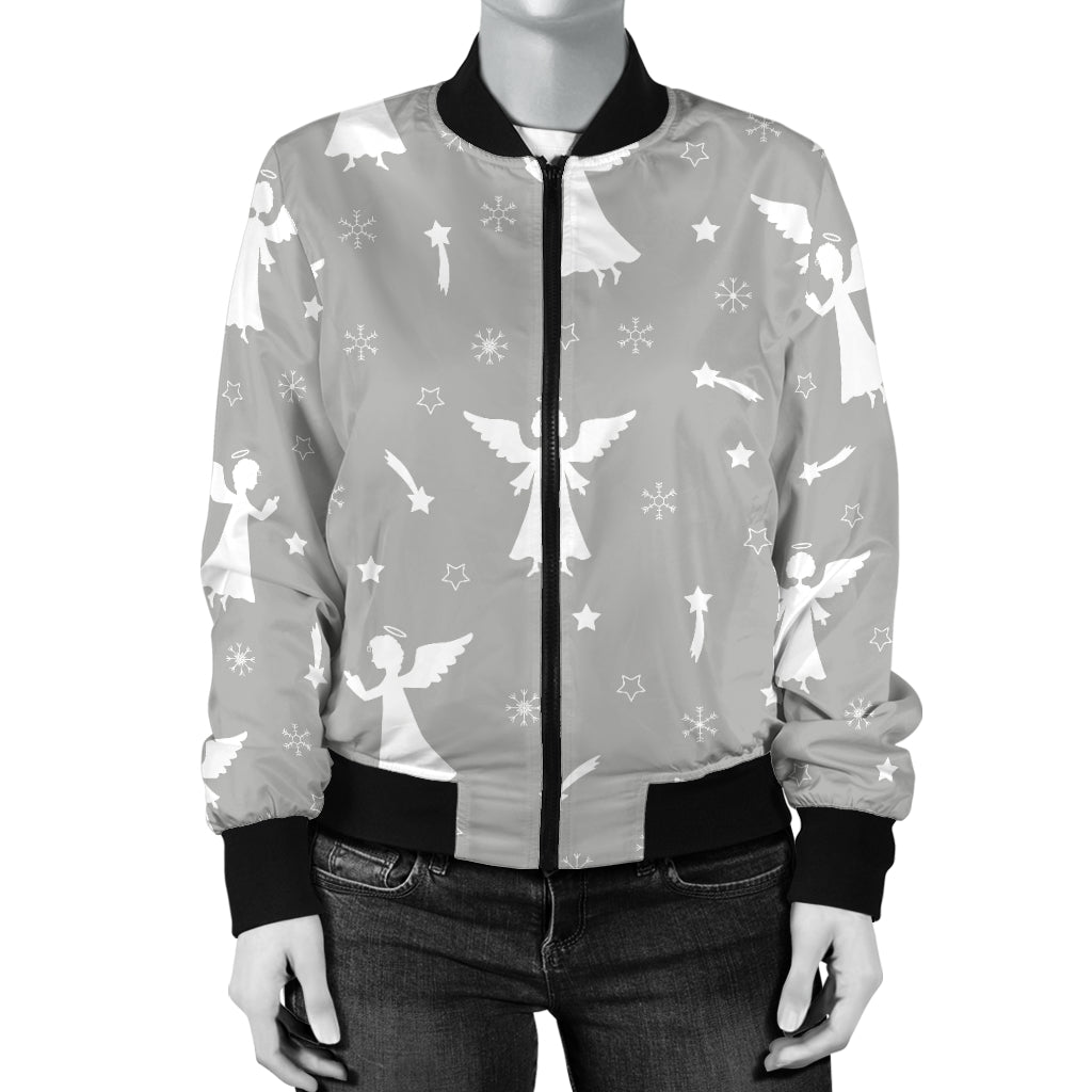 Angel Pattern Print Design 03 Women's Bomber Jacket