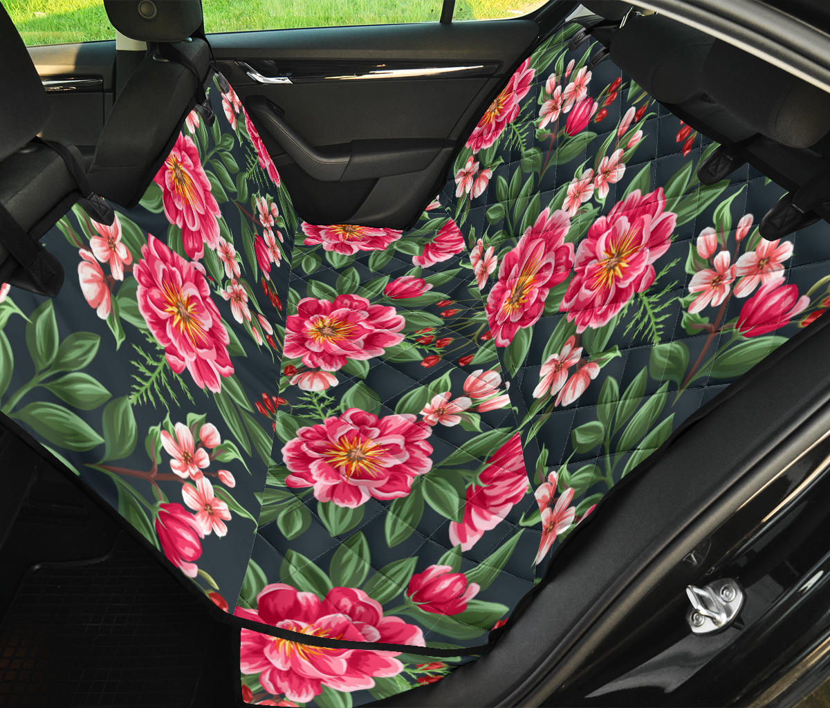 Summer Floral Pattern Print Design SF06 Rear Dog  Seat Cover