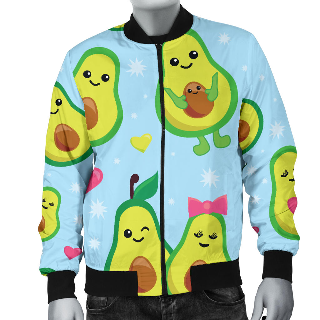 Avocado Pattern Print Design AC09 Men Bomber Jacket