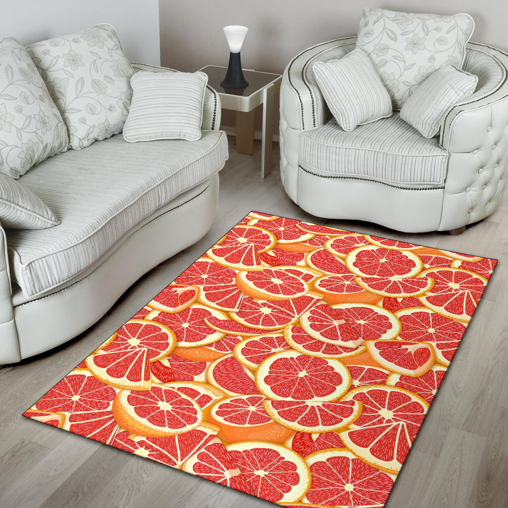 Grapefruit Pattern Print Design GF02 Area Rugs