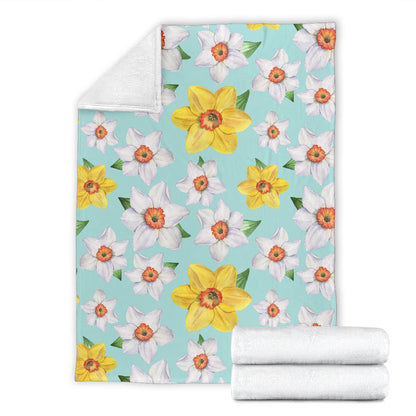 Daffodils Pattern Print Design DF07 Fleece Blanket