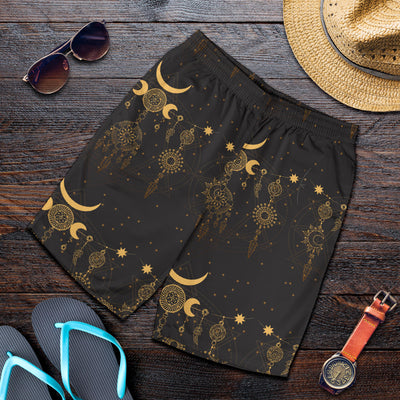 Sun Moon Boho Style Mens Shorts