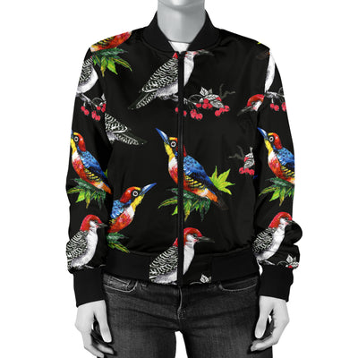 Birds Pattern Print Design 06 Women's Bomber Jacket