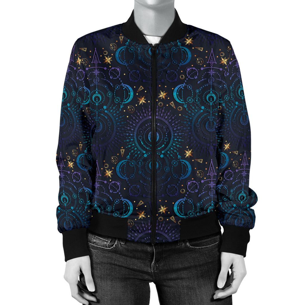 Celestial Pattern Print Design 06 Women's Bomber Jacket