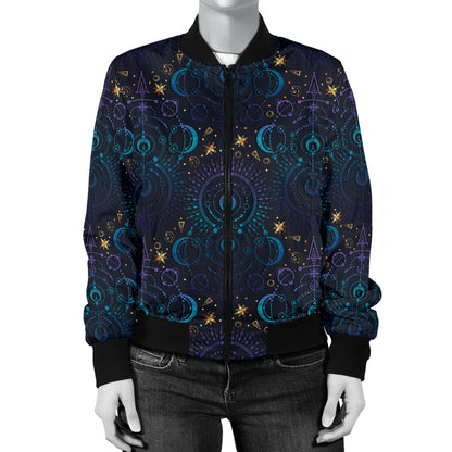 Celestial Pattern Print Design 06 Women's Bomber Jacket