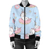 Donut Unicorn Pattern Print Design DN014 Women Bomber Jacket