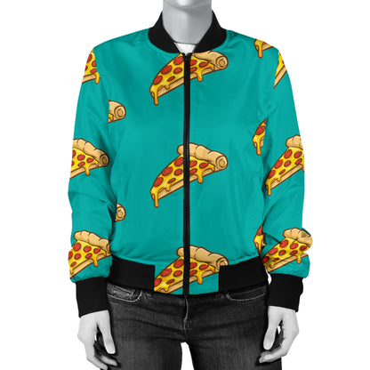 Pizza Pattern Print Design A03 Women's Bomber Jacket