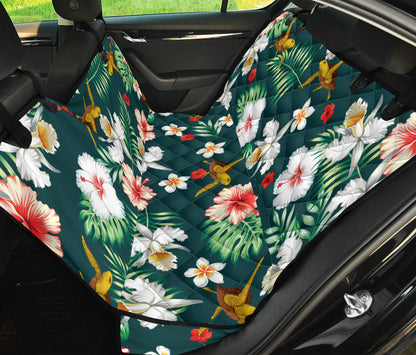 Hawaiian Flower Design with SeaTurtle Print Rear Dog  Seat Cover