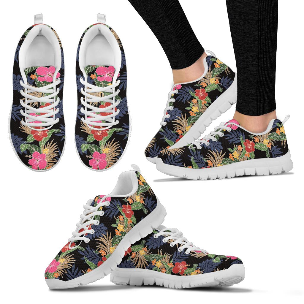 Hawaiian Themed Pattern Print Design H011 Sneakers White Bottom Shoes