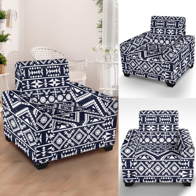 Blue White Tribal Aztec Armchair Slipcover