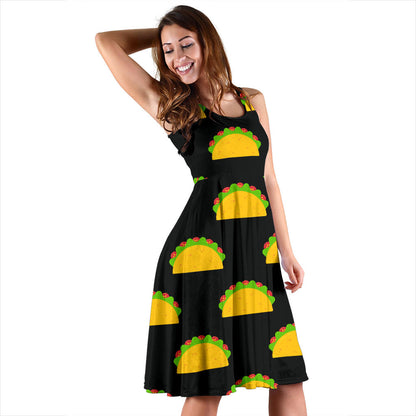 Taco Pattern Print Design TC06 Midi Dress