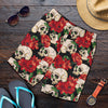 Skull Red Rose Mens Shorts