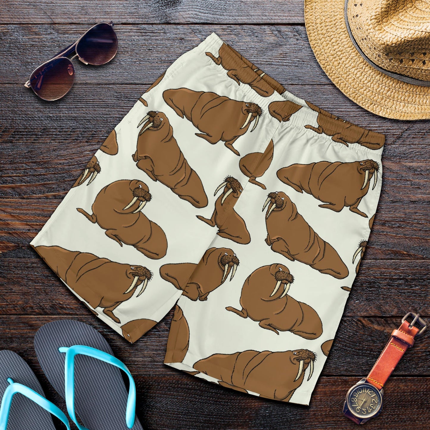 Walrus Pattern Print Design 03 Mens Shorts